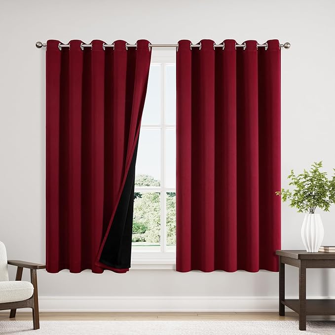 ChrisDowa 100% Blackout Curtains 63 inch Long by ChrisDowa