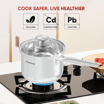 SUNHOUSE – 3 Quarts Stainless Steel Sauce Pan - Image 7