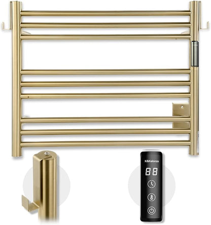 K&KALONZO Towel Warmer for Bathroom, Wall-Mounted 9-Bar Heated Towel Rack by KKALONZO