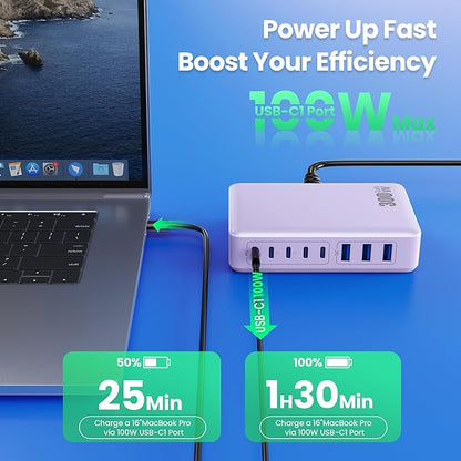 USB C Charger 300W USB C Charger Block, 8-Ports GaN IV Fast Charging Station Hub - Image 6