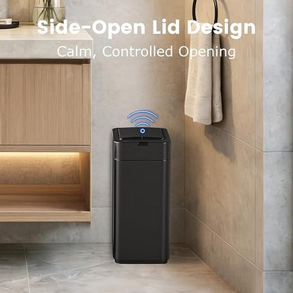 Sensor Trash Can with Butterfly Lid 2.6 Gallon Rectangular Automatic Garbage Can - Image 3