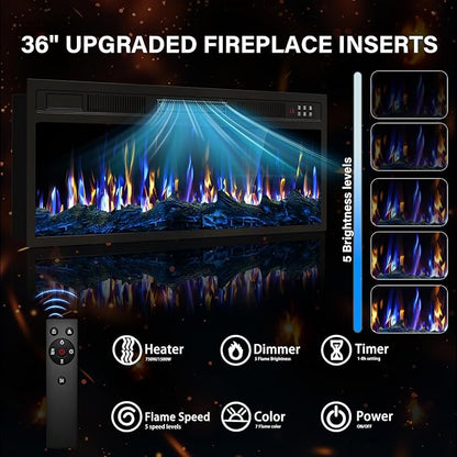 VITESSE Fireplace with TV Stand 36" inch Electric Fireplace Up to 80" TVs - Image 4