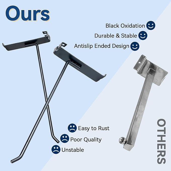 Alyoen Gridwall Hooks 2in, Grid Wall Hangers, Metal Display Hooks - Image 4