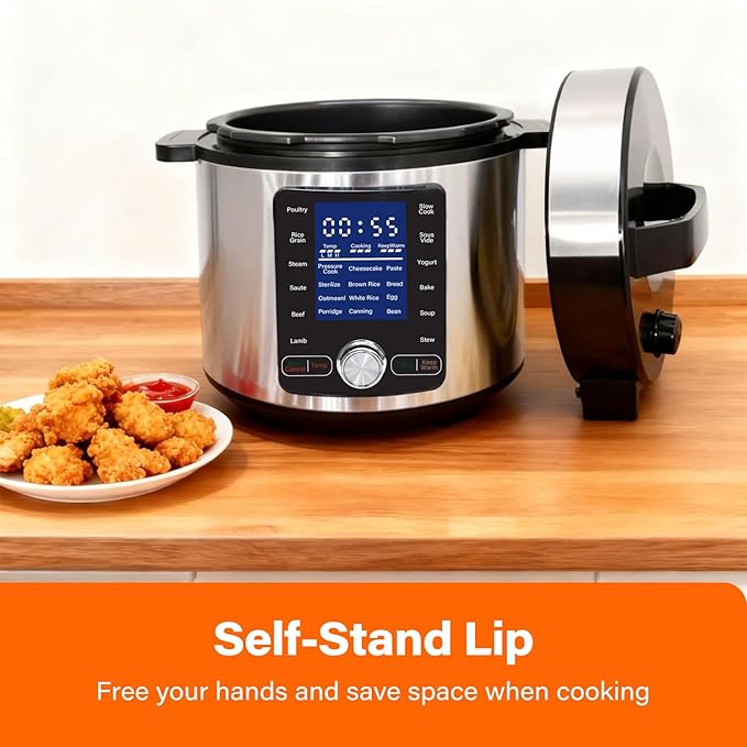 OLIXIS Electric Pressure Cooker 6.34Quart, 24 Functions in 1, Stainless Steel - Image 7