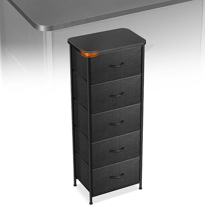 Curved Profile Dresser for Bedroom，5 Fabric Drawer Dresser by Sonharlar