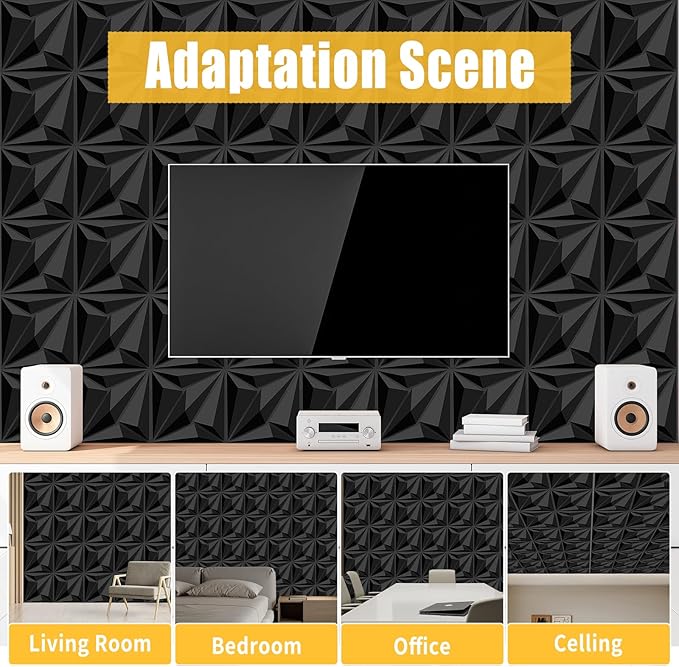 33 Pack 3D Textured Wall Panels – 12x12'' PVC Wall Coverings – Easy Install - Image 3