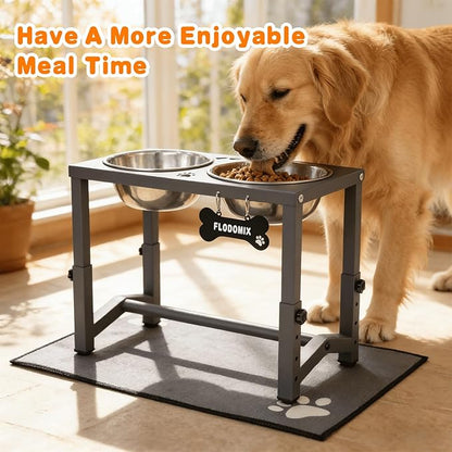 Elevated Dog Bowls, 4 Height Adjustable Metal Raised Bowl Stand - Image 3