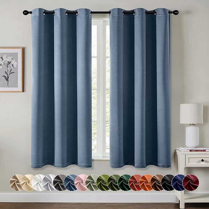 MIULEE Stone Blue Blackout Curtains by MIULEE