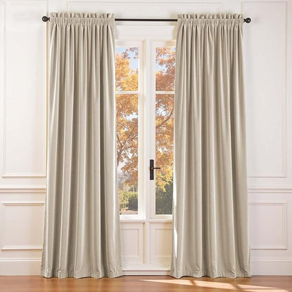 Lazzzy Velvet Blackout Curtains Thermal Insulated Room Window Drapes Super Soft by Lazzzy