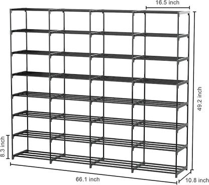 Large Shoe Rack 4 Rows 8 Tier 56-64 Pairs Big Shoes Storage Organizer Garage - Image 2