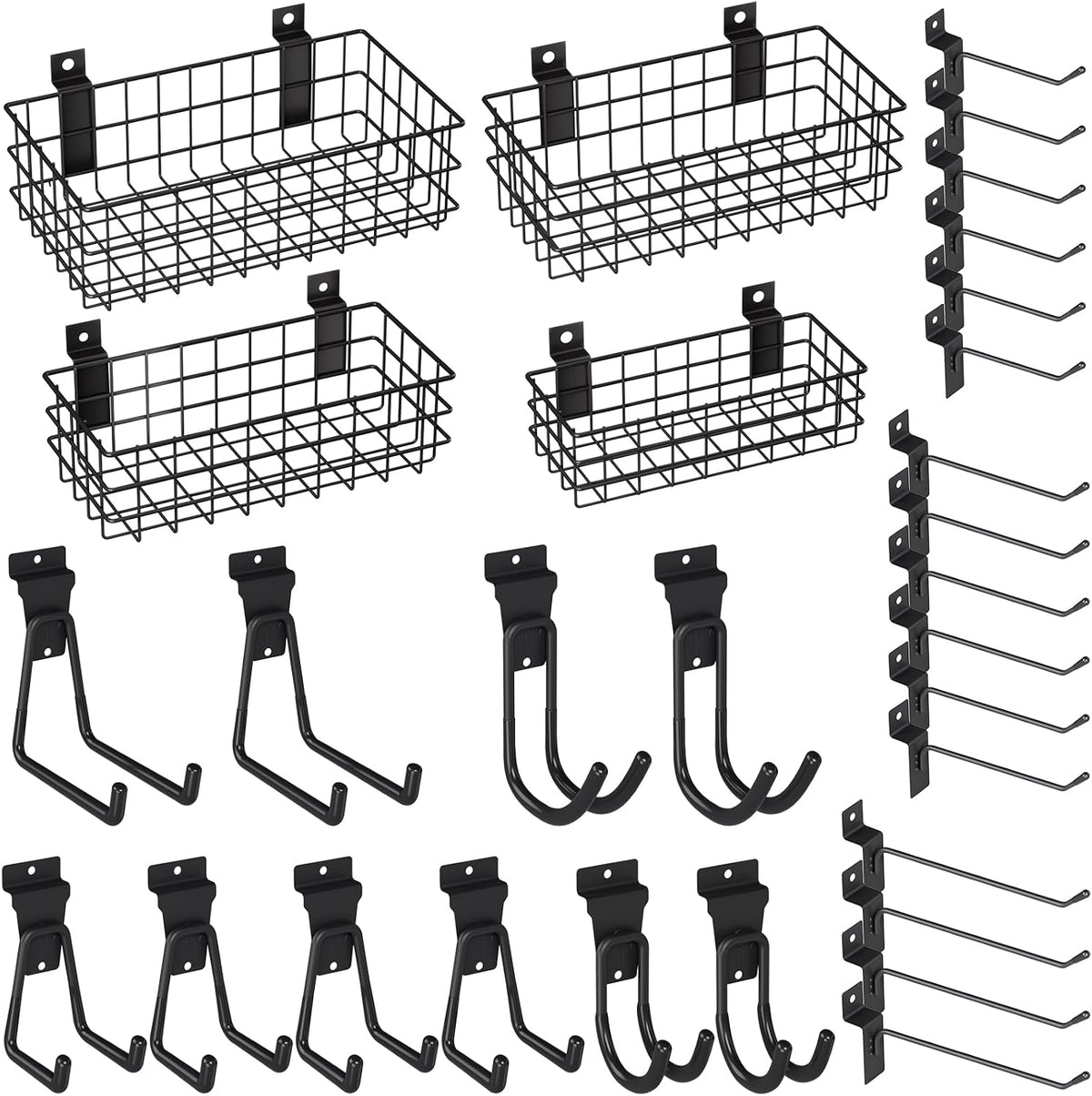 incly 30pcs slatwall accessories set with 4 baskets, main product view