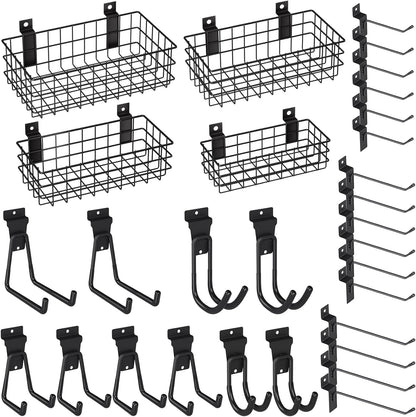 incly 30pcs slatwall accessories set with 4 baskets, main product view