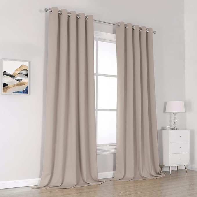 DUALIFE Light Coffee Color Curtains - Image 2