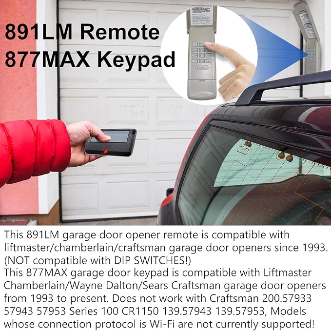 for Chamberlain LiftMaster Craftsman Garage Door Opener Keypad & Remote - Image 5