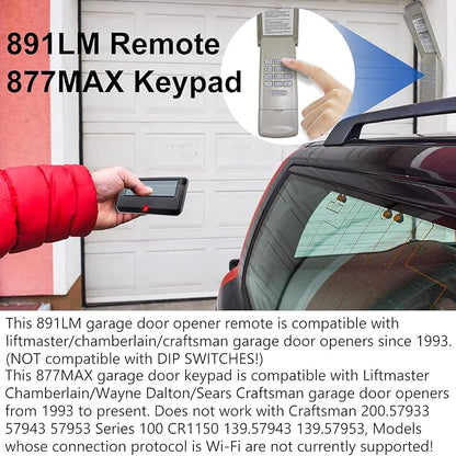 for Chamberlain LiftMaster Craftsman Garage Door Opener Keypad & Remote - Image 5