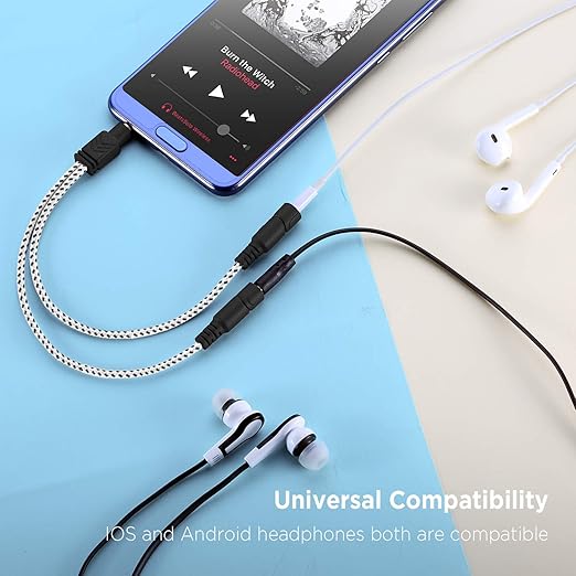 DUKABEL Headphone Splitter, Knitted 3.5mm Audio Splitter TRS 3-Pole Aux - Image 2