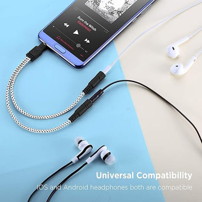 DUKABEL Headphone Splitter, Knitted 3.5mm Audio Splitter TRS 3-Pole Aux - Image 2