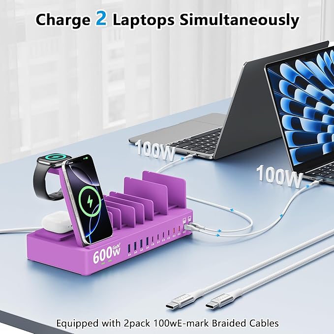 600w Charging Station for Multiple Devices, 15 in 1 Wireless Charger - Image 2