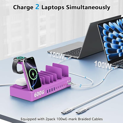 600w Charging Station for Multiple Devices, 15 in 1 Wireless Charger - Image 2