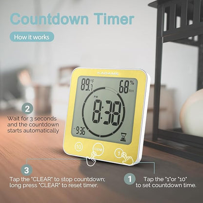 KADAMS Shower Clock Waterproof Bathroom Timer – Digital Wall Clock - Image 5