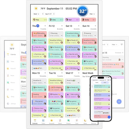 32 Inch Digital Calendar, Electronic Chore Chart, Smart Weekly and Monthly by Herncptar