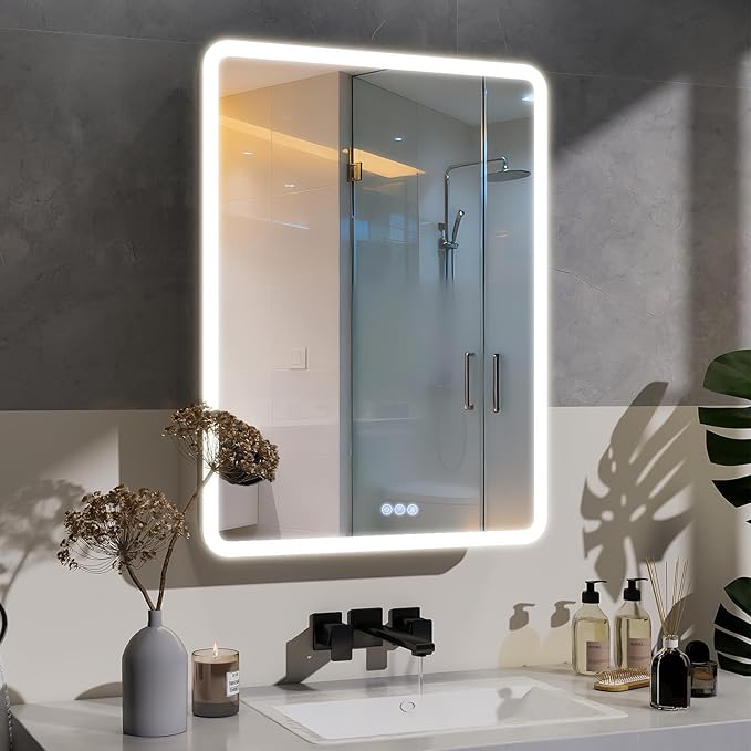 BEAUTYPEAK 24 x 32 LED Bathroom Medicine Cabinet Mirror, Adjustable Shelves - Image 8