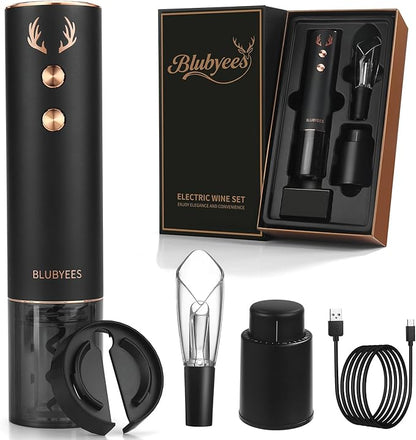 4-in-1 Rechargeable Electric Wine Opener Set by BLUBYEES