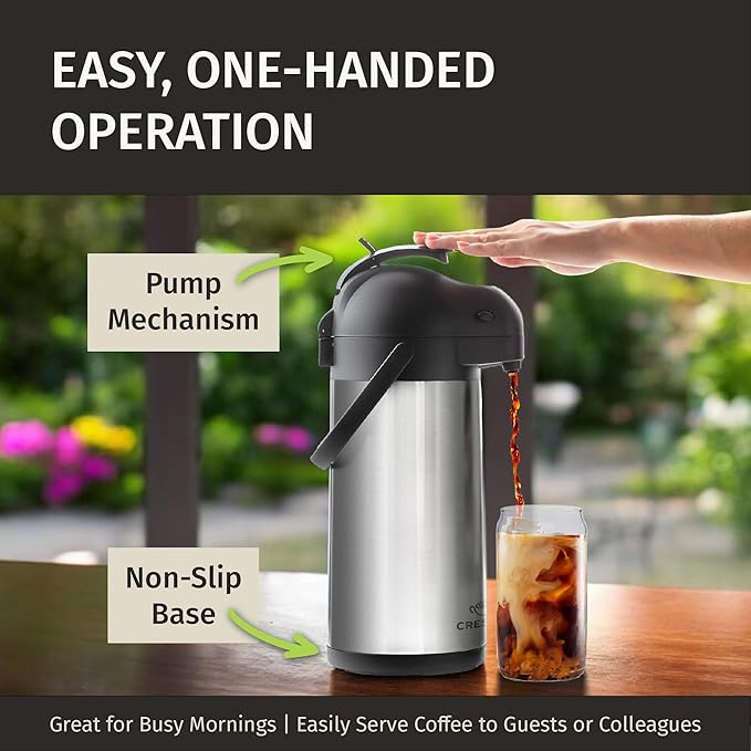 Cresimo Coffee Carafe for Keeping Hot 102oz Airpot Coffee Dispenser - 3L - Image 5