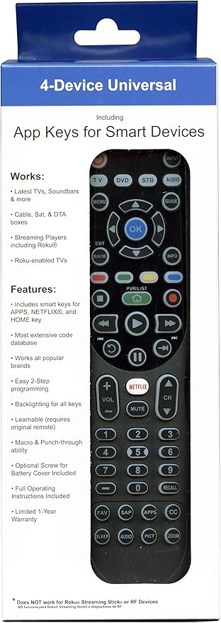 4-in-1, 4-Device IR Universal Remote Control - Image 6