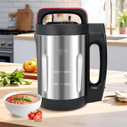 Homtone Soup Maker 2L, Makes 2-6 Servings, 6-in-1 Multifunctional Smooth and by Homtone