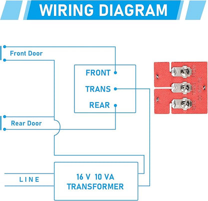 Saillong Wired Doorbell Chime, 16V 10VA Front and Rear Door Chime - Image 8
