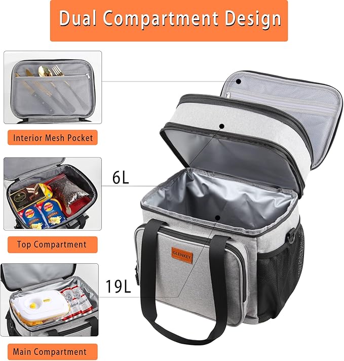 Double Decker XLarge Lunch Box, Insulated Heavy Duty Lunch Bag Waterproof - Image 2