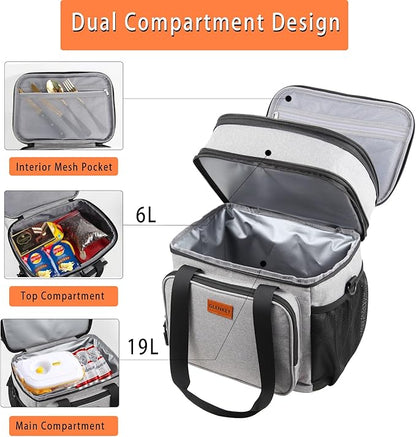 Double Decker XLarge Lunch Box, Insulated Heavy Duty Lunch Bag Waterproof - Image 2