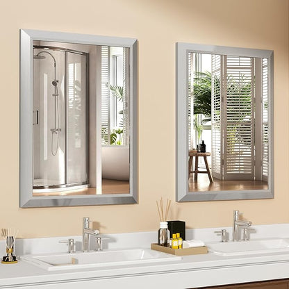 SMIROR Brushed Silver Bathroom Mirror - Image 6