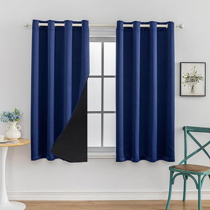 Anytime 100% Blackout Curtain 2 Panels Set, Thermal Insulated Window Drapes by Anytime