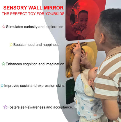 3 Pcs Sensory Wall Mirror, Acrylic Bubble Mirror, Sensory Toys | Wall Decoration Sensory Toys, for Kids Classroom Home -Sensory Room Decor, Visual, Tactile Stimulation (red+Yellow+Green)