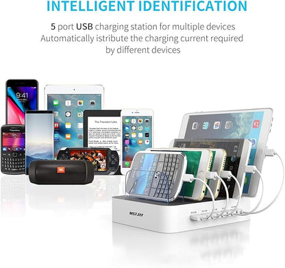 MSTJRY Charging Station for Multiple Devices : 5 Port Multi USB-A Charger - Image 4
