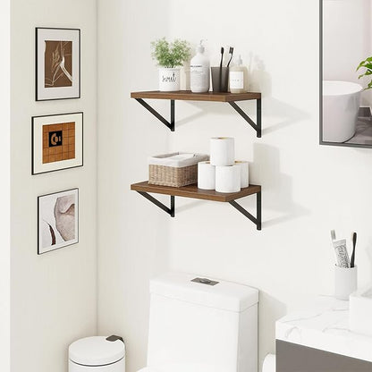 Axeman Deep Floating Shelves | 16 Inch Walnut Wall Shelves Set of 2 | 10 Inch - Image 2