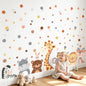 Tanlaby Animal Wall Decals Cartoon Jungle Forest Animals Wall Stickers | 79pcs Polka Dot Giraffe Bear Deer Lion Art Decals for Baby Nursery Kids Toddler Bedroom Playroom Birthday Party Decor