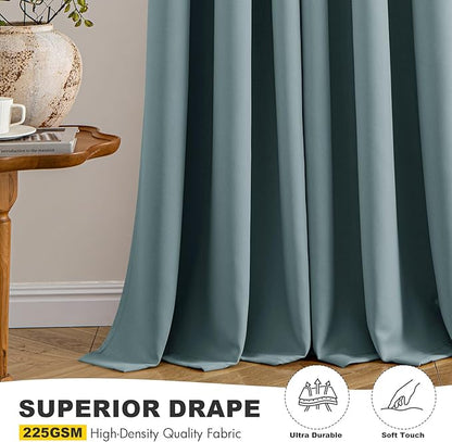 MIULEE Dusty Blue Blackout Curtains - Image 5