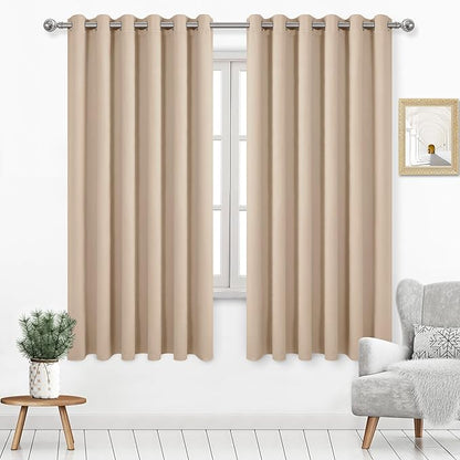 DWCN Blackout Curtains 63 Inch Length, Thermal Room Darkening Curtain by DWCN