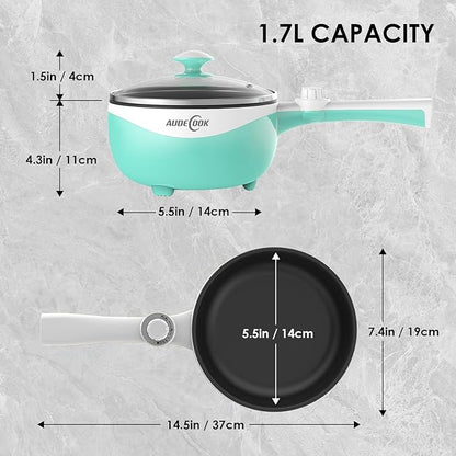 Audecook Hot Pot Electric, 1.7L Mini Electric Skillet Portable Nonstick Sauté - Image 7