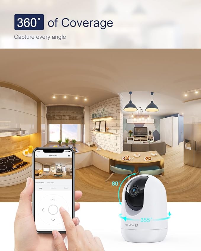 MUBVIEW Cameras for Home Security, 2.4/5GHz WiFi 2K Indoor Wired Se2.curity - Image 6