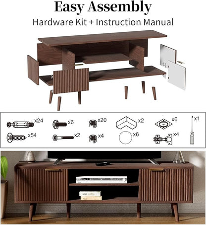 YLGJ&TIDY Modern Wood TV Stand Up to 60'', Universal Entertainment Center - Image 7