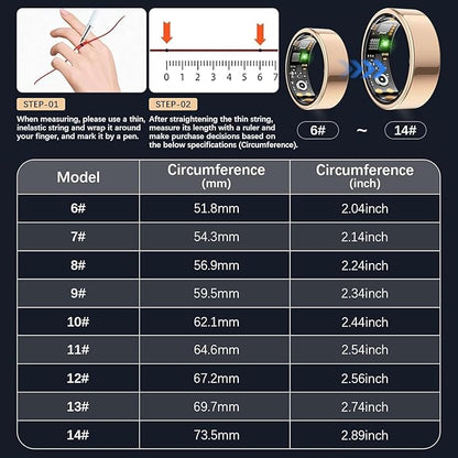 Smart Health Ring for Women Men, Fitness Tracker Ring - Image 2