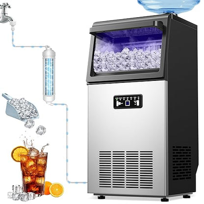 Ice Maker Commercial Ice Maker Machine 100LBS/24H by Amadvi