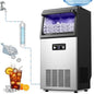 Ice Maker Commercial Ice Maker Machine 100LBS/24H by Amadvi