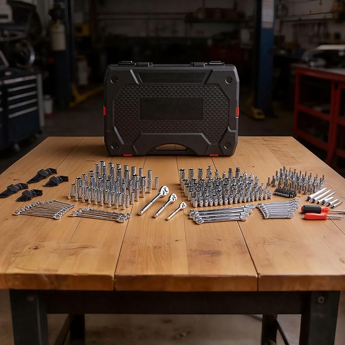 VEVOR Mechanics Tool Set, 308-Piece Mechanic Tool Kit, 1/4 in, 3/8 in, and 1/2 - Image 11