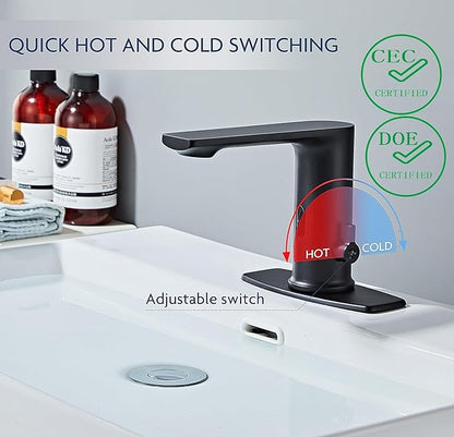 Tool-Free WaterSense Touchless Bathroom Brass Faucet, Automatic Sensor Faucet - Image 5