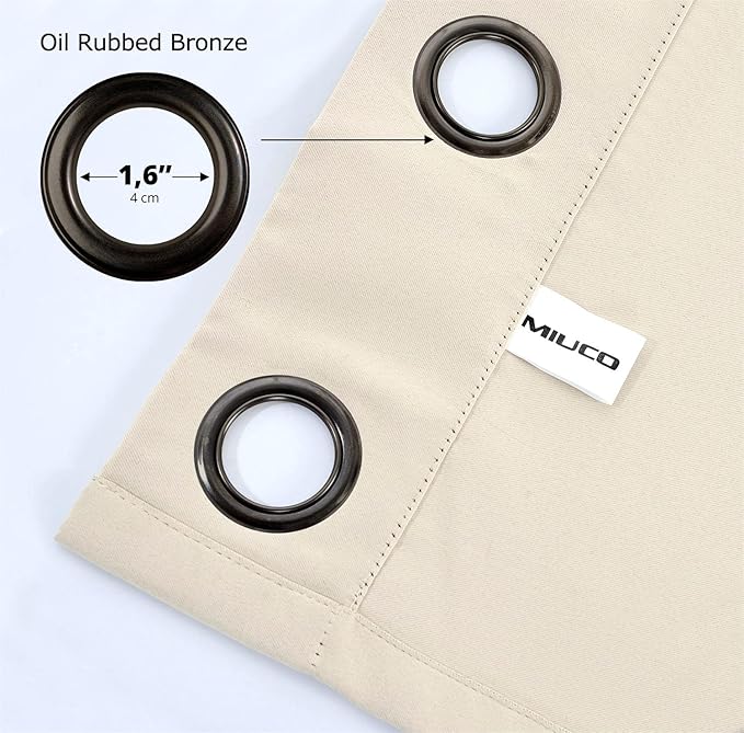 MIUCO Room Darkening Grommet Blackout Window Curtains Panels - Image 7